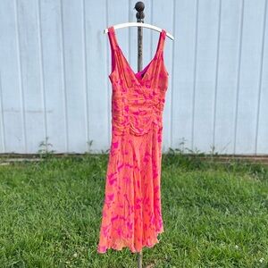 Y2K Silk Floral Midi Dress